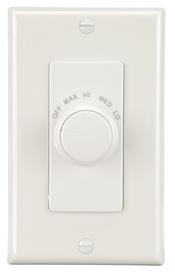 Nutone Fan Speed Control, 1.5A Four Speed Wall Control for Ceiling Fans - White