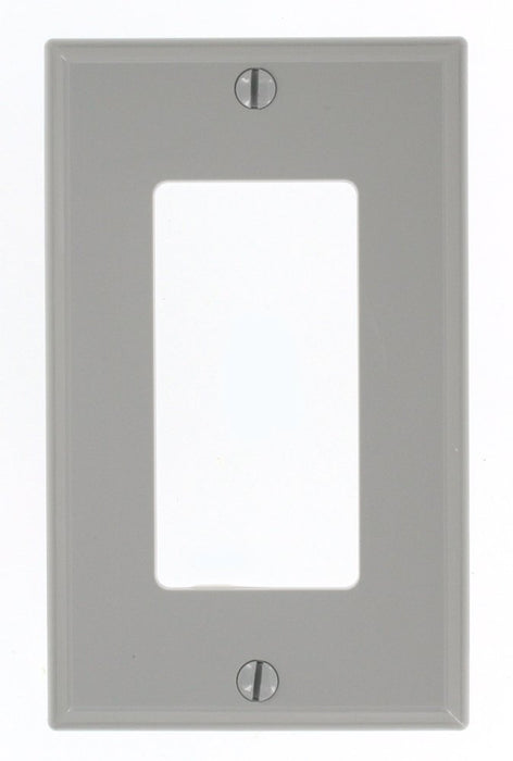 Leviton Decora/GFCI Wall Plate, 1-Gang, Nylon, Gray, Standard      