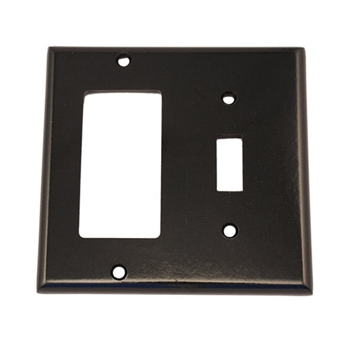 Leviton Electrical Wall Plate, Combination, 1 Decora and 1 Toggle Switch,  2-Gang - Black