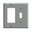 Leviton Electrical Wall Plate, Combination, 1 Decora and 1 Toggle Switch,  2-Gang - Gray