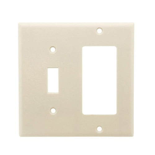 Leviton Comb Wall Plate, 2-Gang, Toggle/Decora, Thermoset, Lt Almond     