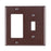 Leviton Electrical Wall Plate, Combination Wall Plate, 1-Decora & 1-Toggle Switch, 2-Gang - Brown