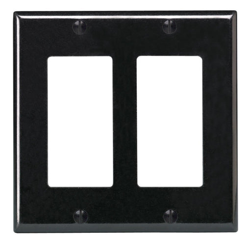 Leviton Electrical Wall Plate, Decora, 2-Gang - Black
