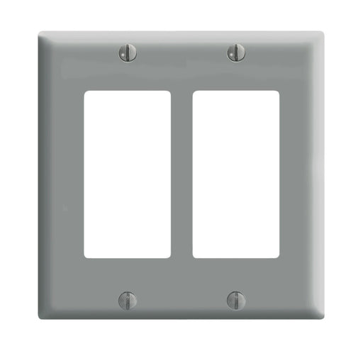 Leviton Electrical Wall Plate, Decora, 2-Gang - Gray