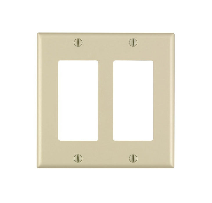 Leviton Electrical Wall Plate, Decora, 2-Gang - Ivory