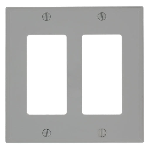 Leviton Decora/GFCI Wall Plate, 2-Gang, Nylon, Gray, Standard      