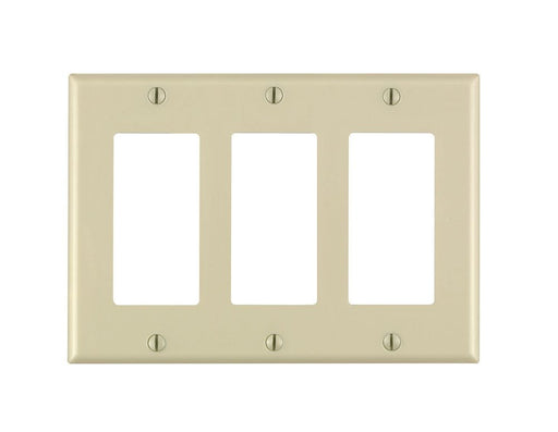 Leviton Electrical Wall Plate, Decora, 3-Gang - Ivory