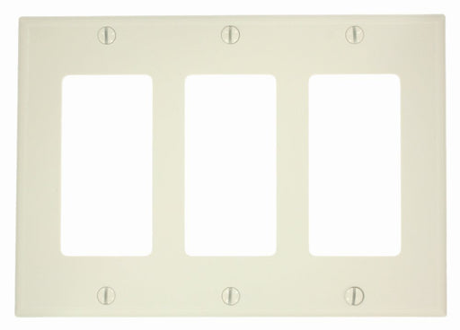 Leviton Decora/GFCI Wall Plate, 3-Gang, Nylon, Light Almond, Standard     