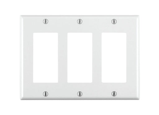 Leviton Electrical Wall Plate, Decora, 3-Gang - White