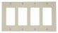 Leviton Decora/GFCI Wall Plate, 4-Gang, Nylon, Light Almond, Standard     