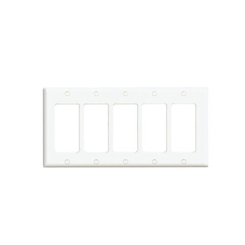 Leviton Electrical Wall Plate, Decora, 5-Gang - White