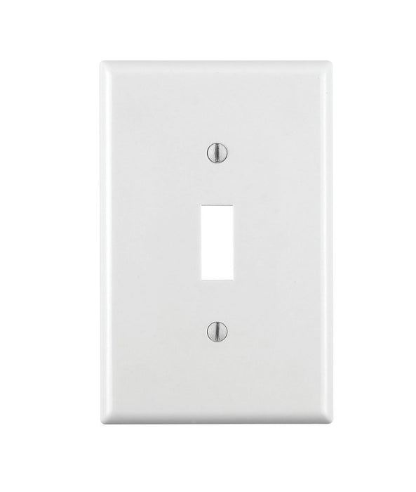 Leviton Toggle Wall Plate, 1-Gang, Thermoset, White, Midway      