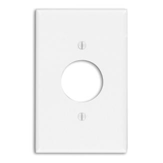 Leviton Single Receptacle Wall Plate, 1-Gang, White, Thermoset, Midway     