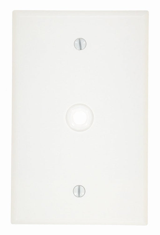 Leviton Phone Wall Plate, 1-Gang, 312" Hole, Thermoset, White, Midway    