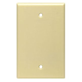 Leviton Blank Wall Plate, 1-Gang, Thermoset, Ivory, Midway      