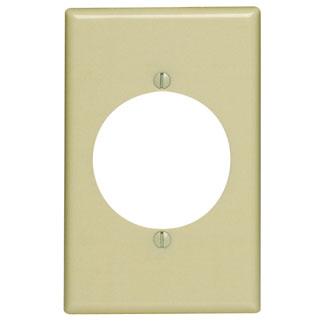 Leviton Power Outlet Receptacle Wall Plate, 1-Gang, Thermoset, Ivory      