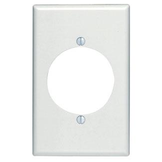 Leviton Power Outlet Receptacle Wall Plate, 1-Gang, Thermoset, White      