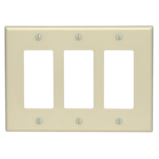 Leviton Electrical Wall Plate, Midway Size Decora, 3-Gang - Ivory