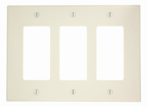 Leviton Electrical Wall Plate, Midway Size Decora, 3-Gang - Light Almond