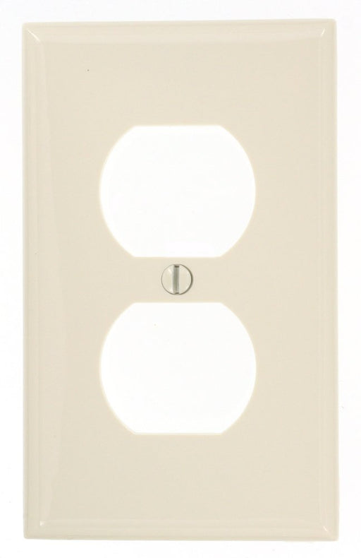 Leviton Duplex Wall Plate, 1-Gang, Nylon, Light Almond, Standard     