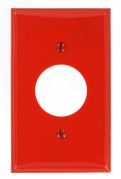 Leviton Electrical Wall Plate, 1-Gang 1.406" Hole Single Receptacle - Red