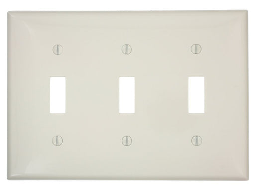 Leviton Toggle Wall Plate, 3-Gang, Nylon, Light Almond, Standard     