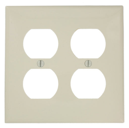 Leviton Duplex Wall Plate, 2-Gang, Nylon, Light Almond, Standard     