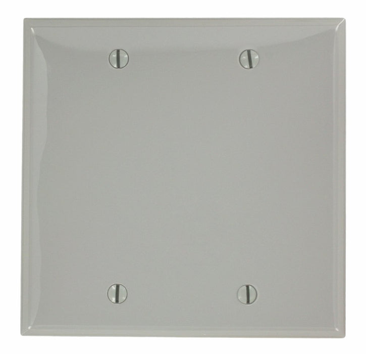 Leviton Blank Wall Plate, 2-Gang, Nylon, White, Standard, Box Mount    