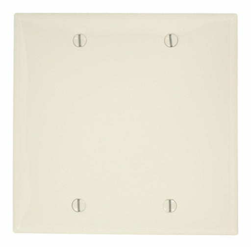 Leviton Blank Wall Plate, 2-Gang, Nylon, Light Almond Standard, Box Mount   