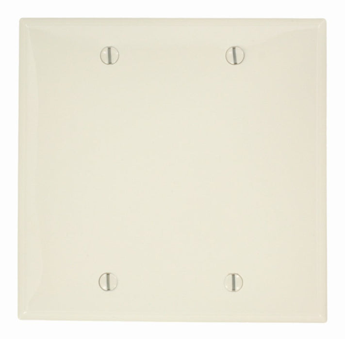 Leviton Blank Wall Plate, 2-Gang, Nylon, Light Almond Standard, Box Mount   