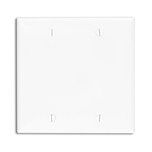 Leviton Blank Wall Plate, 2-Gang, Nylon, White, Standard, Box Mount    