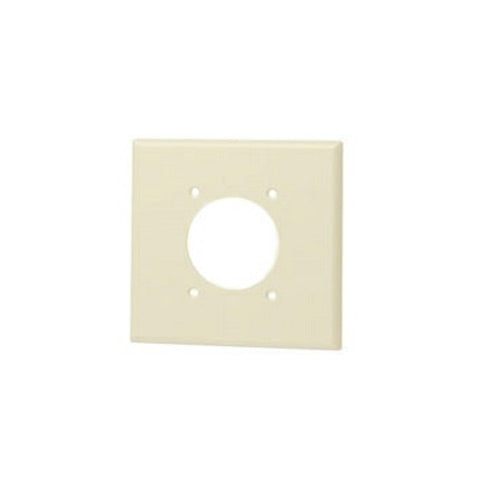 Leviton Power Outlet Wall Plate, 2-Gang, -1 215" Hole, Nylon, Ivory   