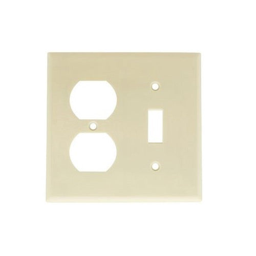 Leviton Electrical Wall Plate, Combination, 1-Toggle & 1-Duplex, 2-Gang - Almond