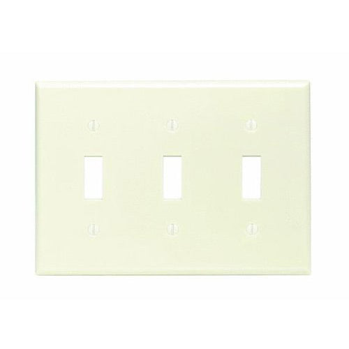 Leviton Electrical Wall Plate, Toggle Switch , 3-Gang - Almond