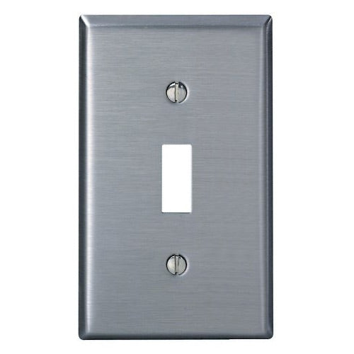 Leviton Toggle Wall Plate, 1-Gang, Non-Magnetic Stainless Steel, Standard     