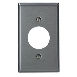 Leviton Single Rcpt Wall Plate, 1-Gang, 1406" Hole, 302 Stainless Steel   