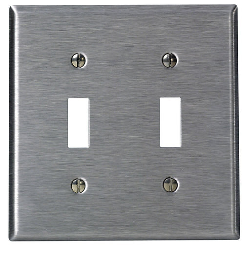 Leviton Toggle Wall Plate, 2-Gang, Non-Magnetic Stainless Steel, Standard     