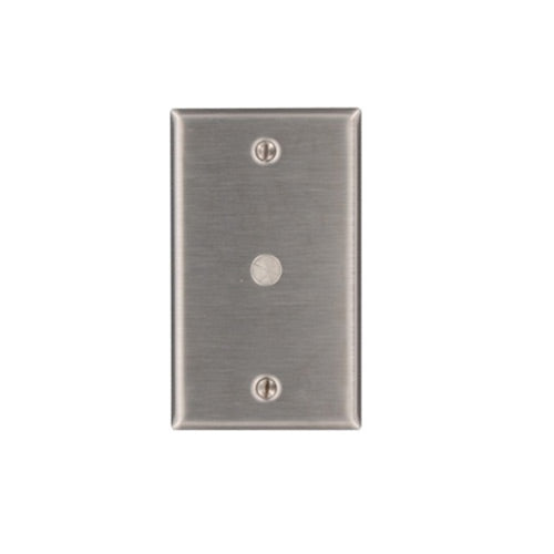 Leviton Phone/Cable Wall Plate, 1-Gang, 312" Hole, 302 Stainless Steel    
