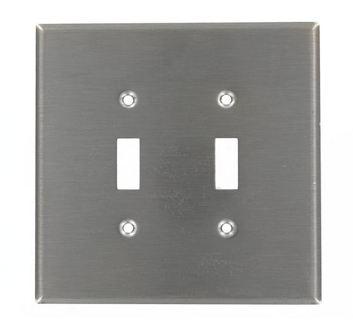Leviton Toggle Wall Plate, 2-Gang, Non-Metallic Stainless Steel, Oversized     