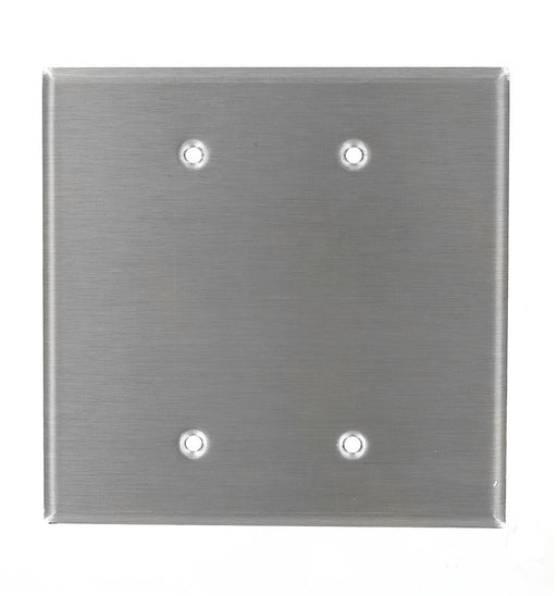 Leviton Blank Wall Plate, 2-Gang, Non-Magnetic Stainless Steel, Oversize     