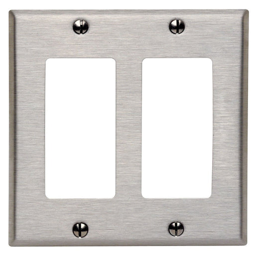 Leviton Electrical Wall Plate, Decora, 2-Gang - Stainless Steel