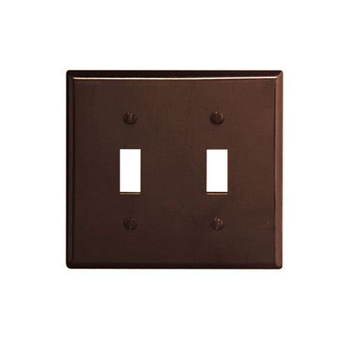 Leviton Electrical Wall Plate, Toggle Switch, 2-Gang - Brown