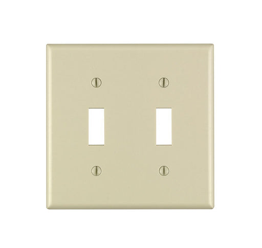 Leviton Electrical Wall Plate, Toggle Switch, 2-Gang - Ivory