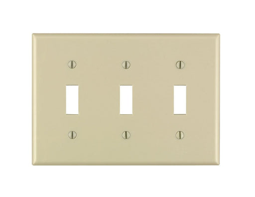 Leviton Electrical Wall Plate, Toggle Switch, 3-Gang - Ivory