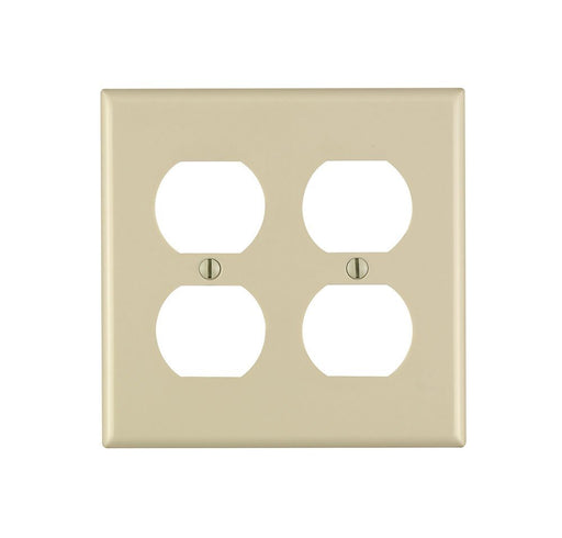 Leviton Electrical Wall Plate,  Duplex Receptacle, 2-Gang - Ivory