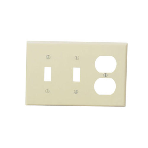 Leviton Electrical Wall Plate, Combination, 2-Toggle & 1-Duplex, 3-Gang - Ivory
