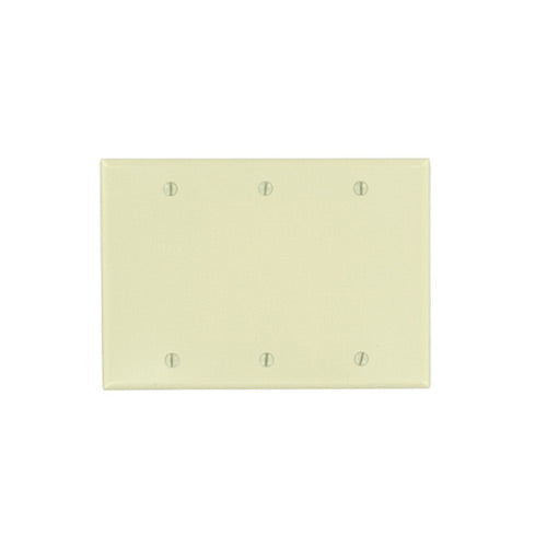Leviton Electrical Wall Plate, Blank, 3-Gang - Ivory