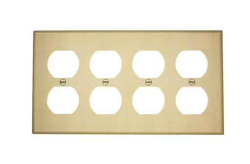 Leviton Electrical Wall Plate, Duplex Receptacle, 4-Gang - Ivory