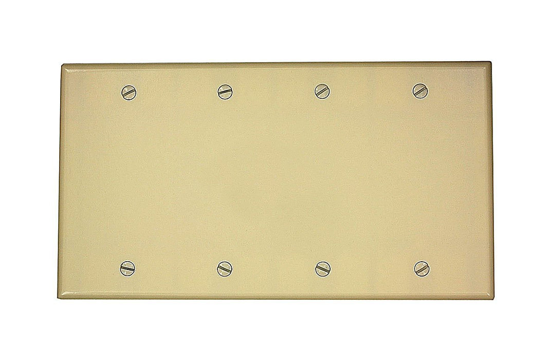 Leviton Electrical Wall Plate, Blank, 4-Gang - Ivory
