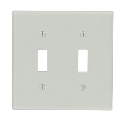 Leviton Electrical Wall Plate, Toggle Switch, 2-Gang - Gray